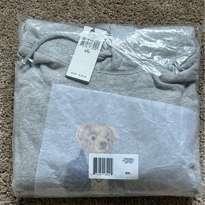 Gray Hoodie with Bear Graphic